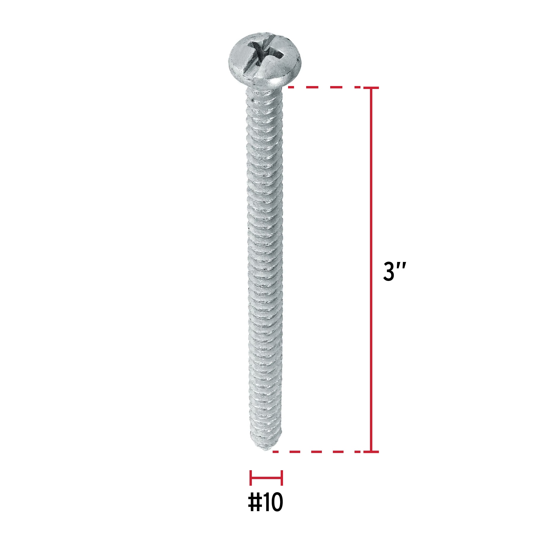 Pija para lamina, #10 x 3", bolsa con 150 piezas