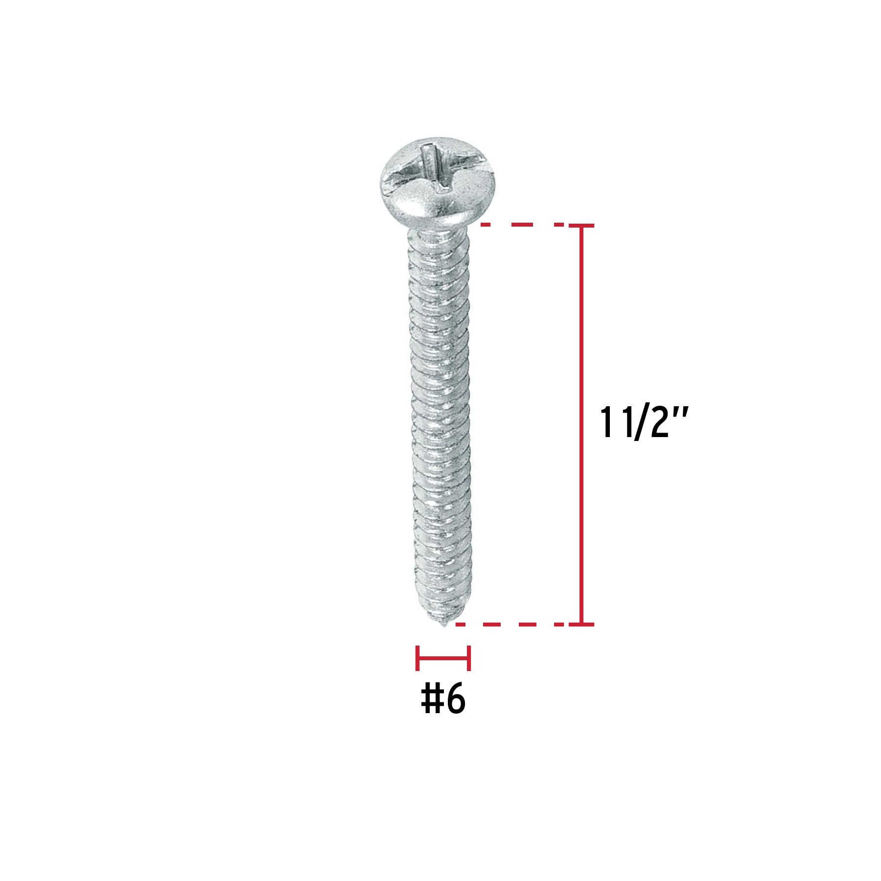 Pija para lamina, #6 x 1-1/2", bolsa con 200 piezas