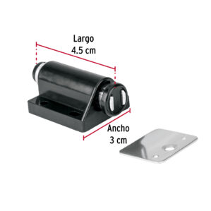 Piston Magnetico para puerta / cajon, negro. Hermex