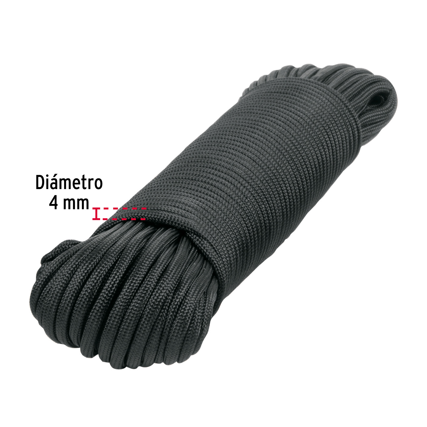 Piola de Nylon Paracord 4mm de 30m Negro