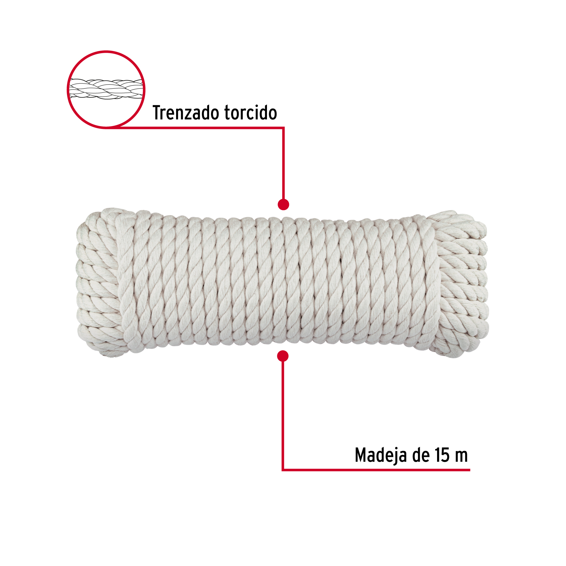 Cuerda Piola de Algodon de 6mm de 15m