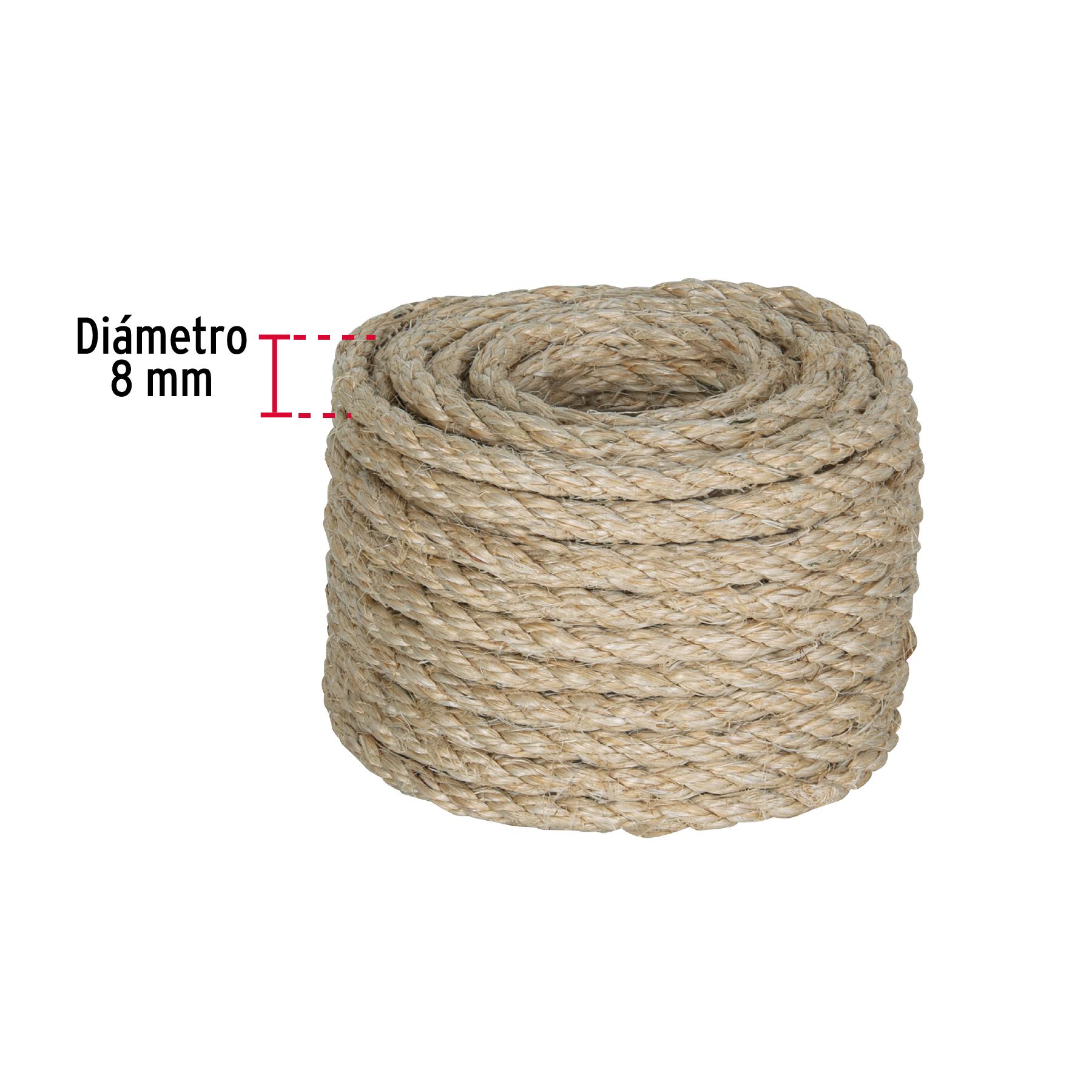Cuerda Piola de Sisal de 8mm x 15m Natural