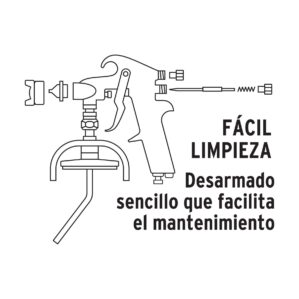 Pistola para pintar baja presion 20 a 50Psi de 1L