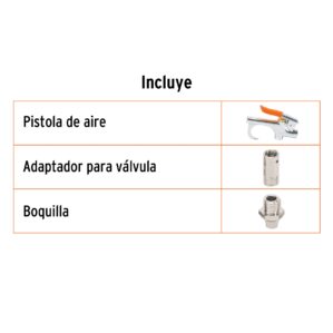 Pistola metalica para sopletear Aire Compresor Cuerda 1/4 NPT