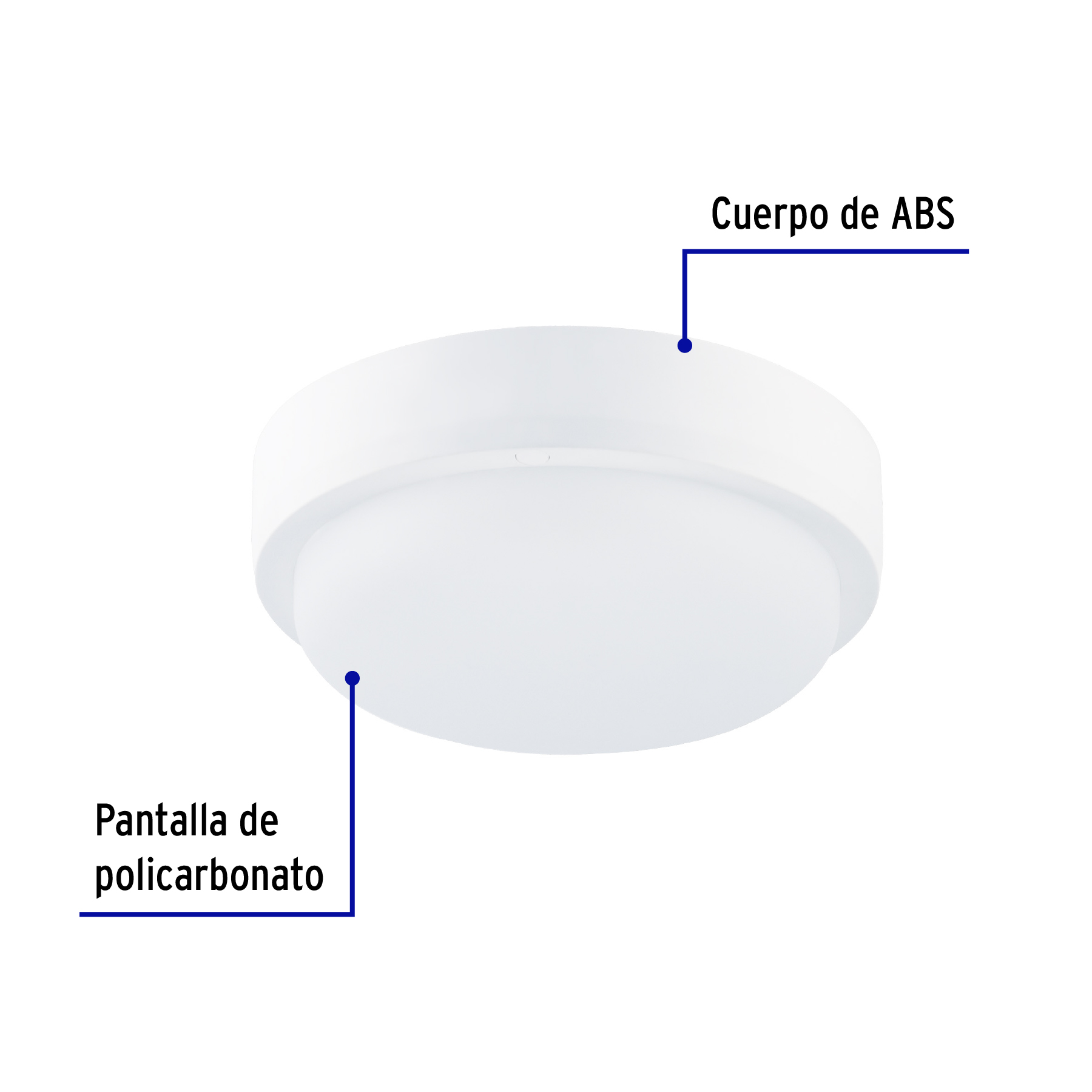 Lampara de LED 15w de Sobreponer luz de dia Redondeado