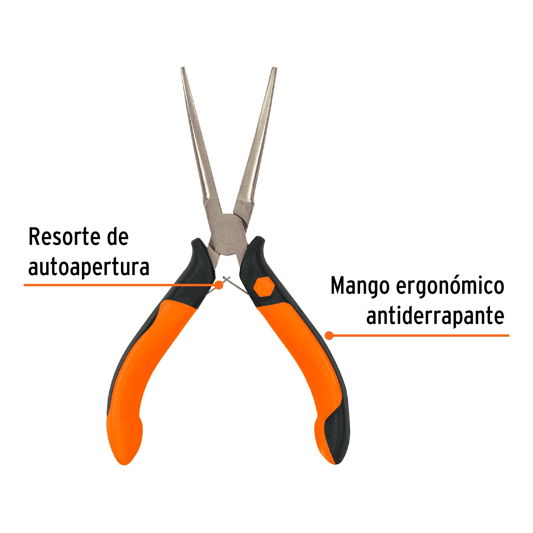 Pinza de punta de aguja 6" Mango comfort grip Truper