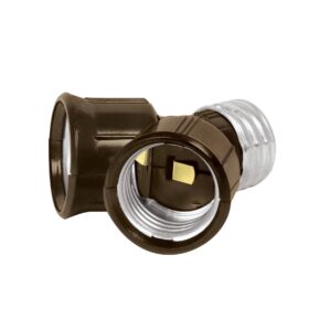 Portalampara socket de baquelita doble entrada Volteck