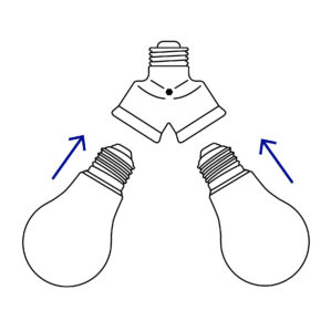 Portalampara socket de baquelita doble entrada Volteck