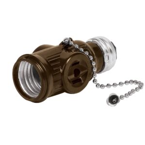 Portalampara socket con cadena y doble contacto Volteck