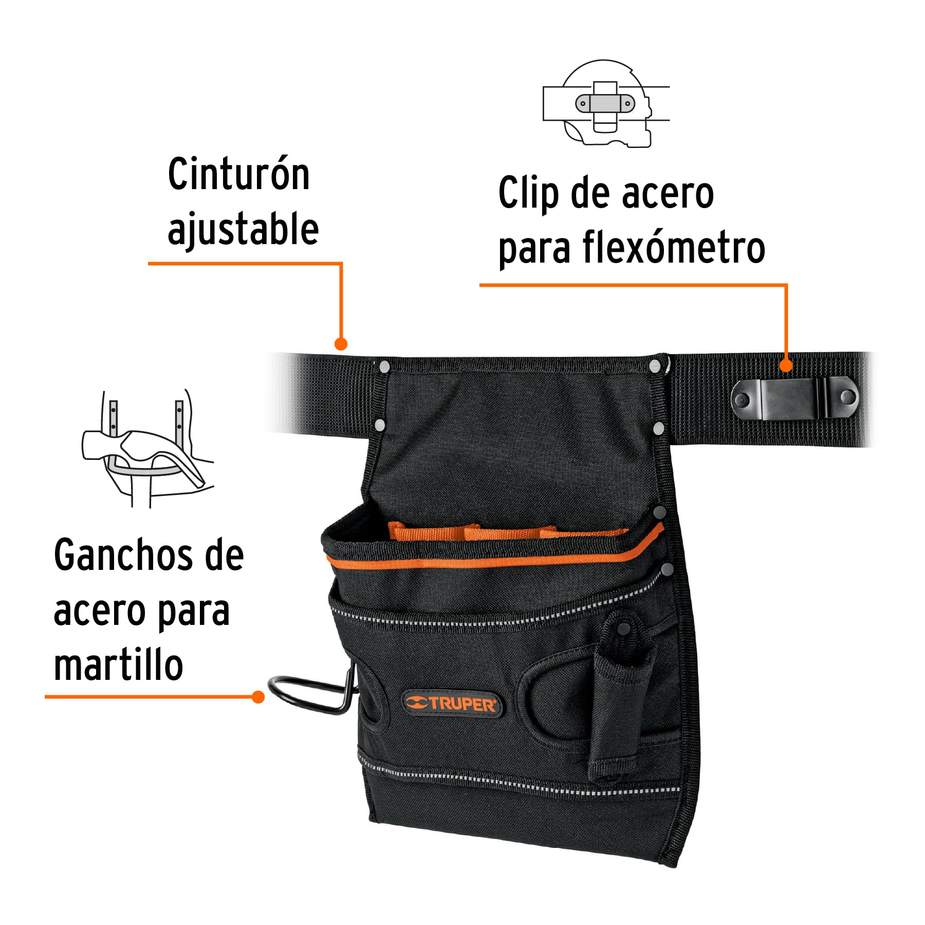 Porta herramientas de poliester 7 compartimentos