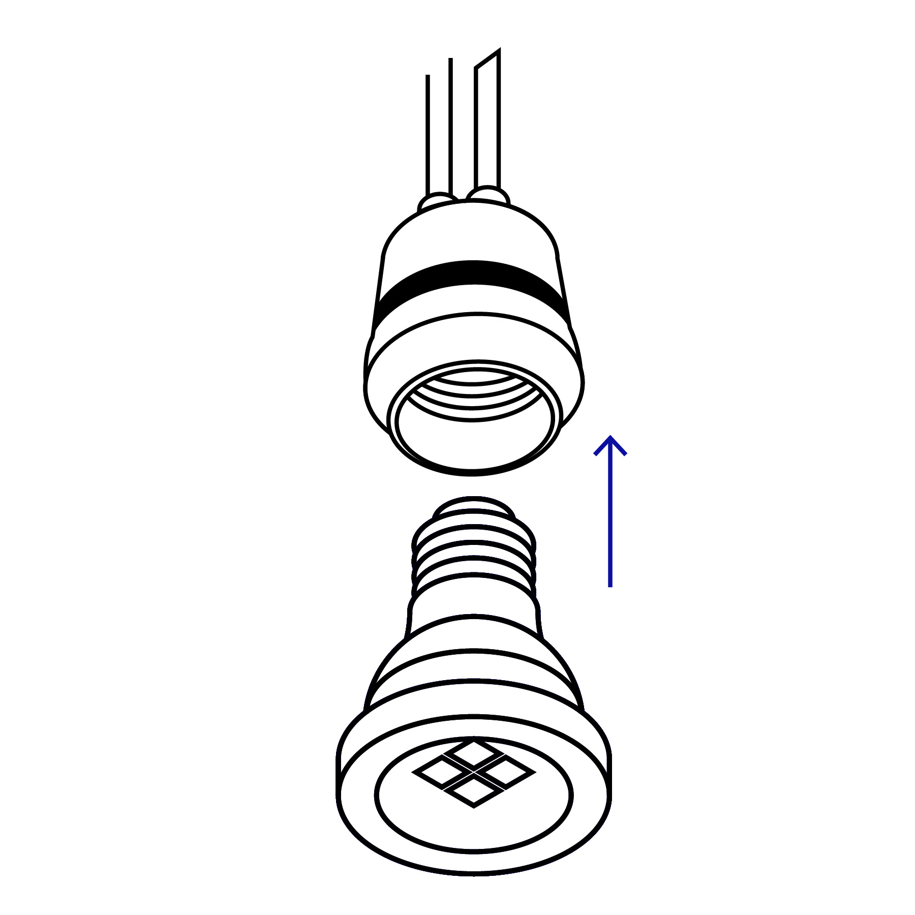 Portalampara con Cable socket de PVC para intemperie