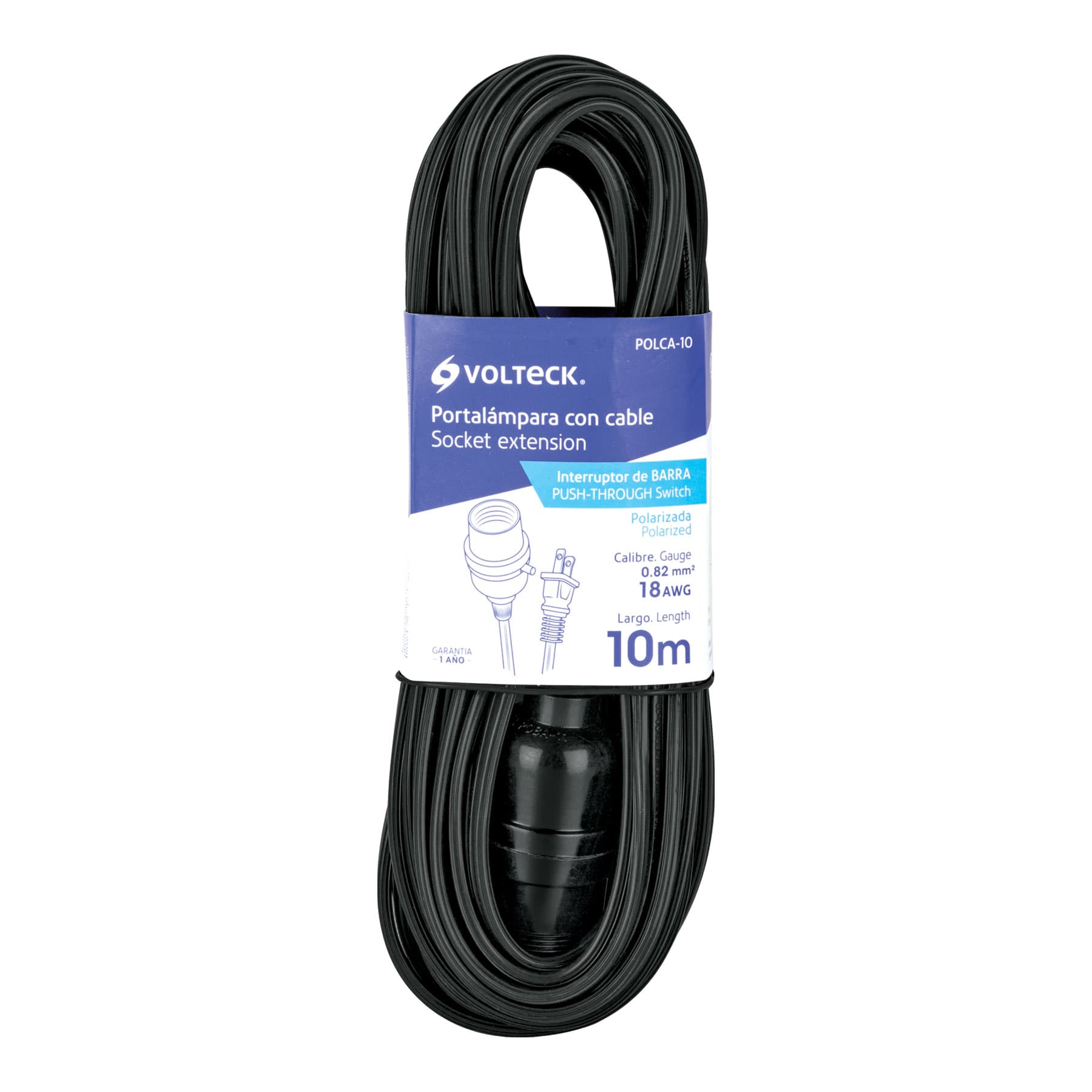 Extension con portalampara socket 10m