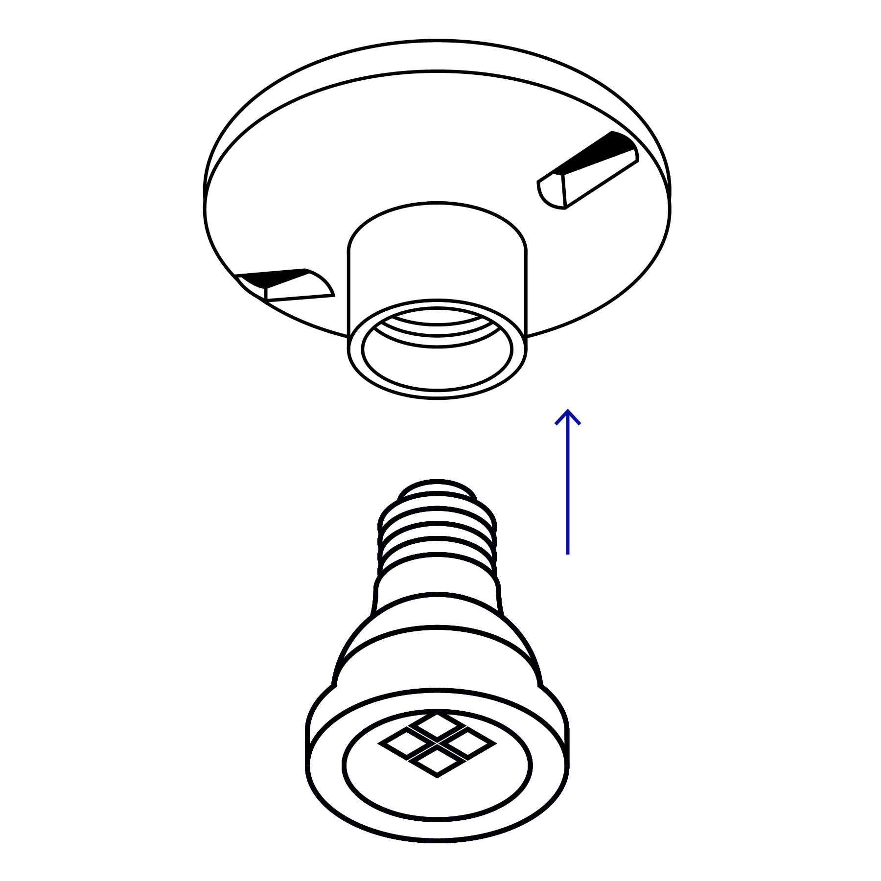 Portalampara de baquelita tipo anuncio Volteck