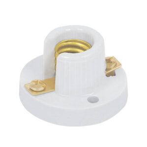 Portalampara E12 de porcelana para foco mini Volteck