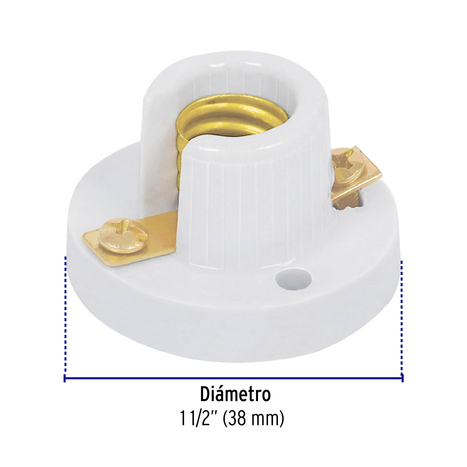 Portalampara E12 de porcelana para foco mini Volteck