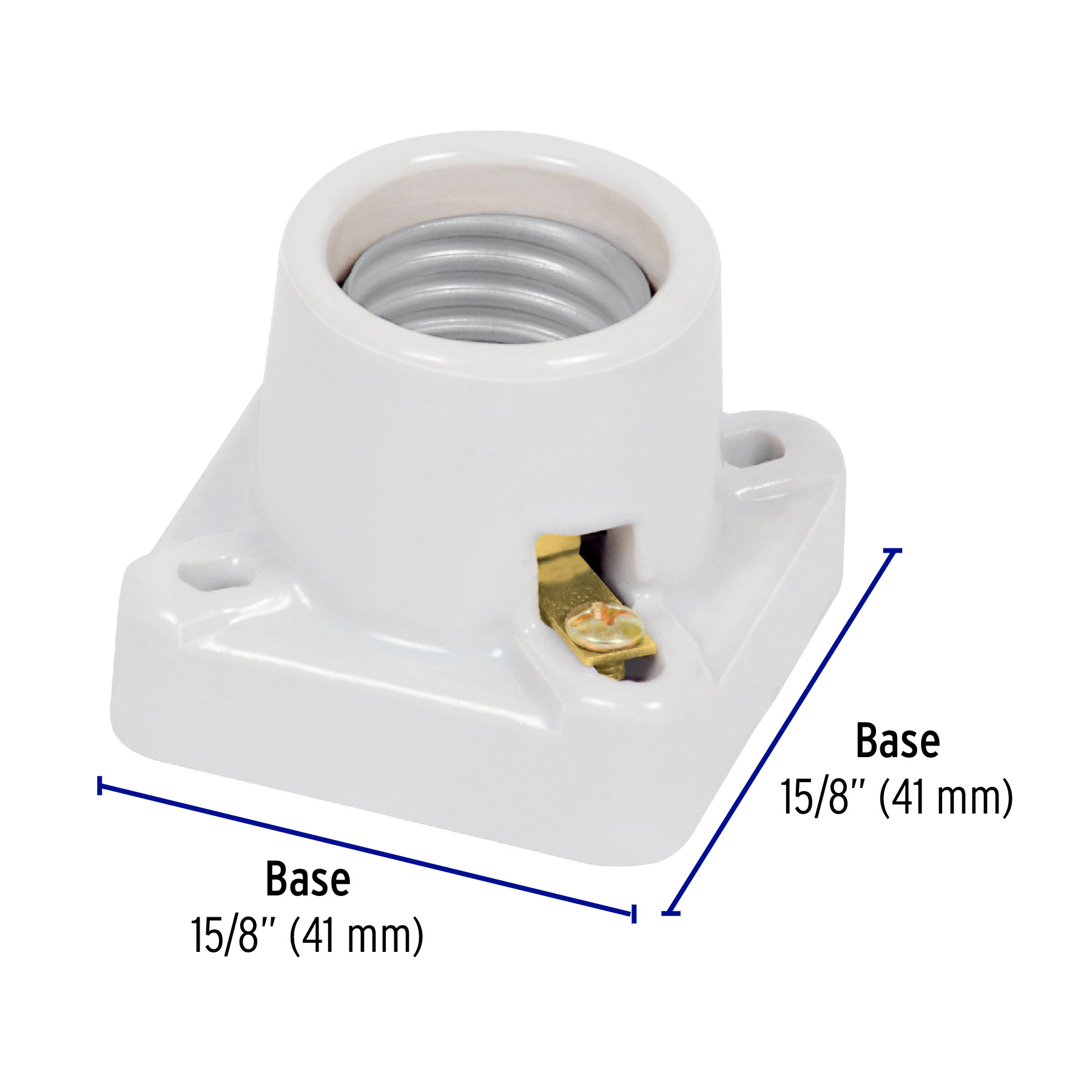 Portalampara de porcelana cuadrado Volteck