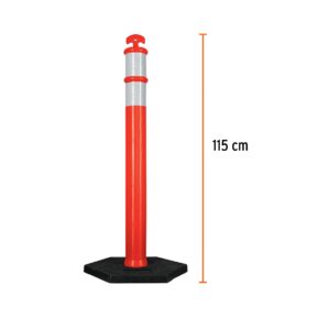 Poste delimitador con banda reflejante