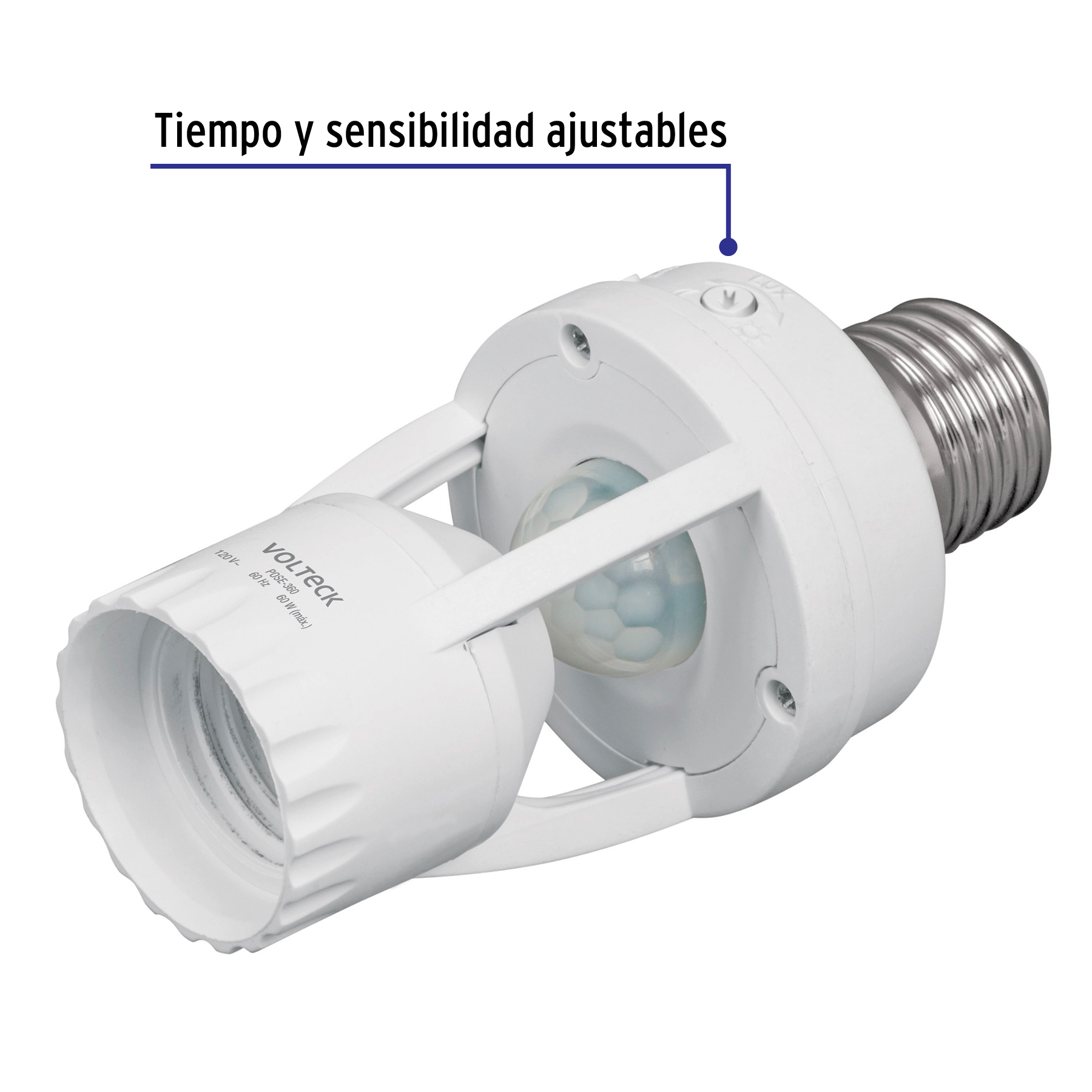 Portalampara socket con sensor de movimiento 360°