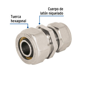 Cople de compresion reducido para PEALPE 1/2" x 3/8' Foset