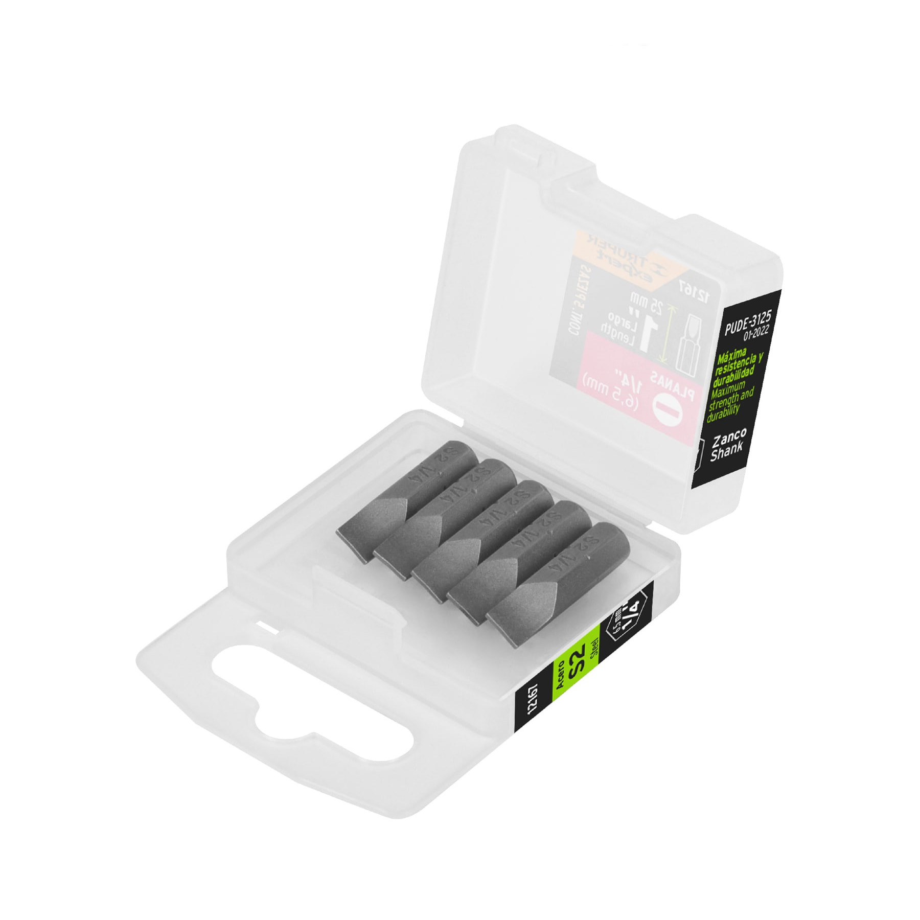 Pack de 5 Puntas planas de 1/4" Largo de 1"