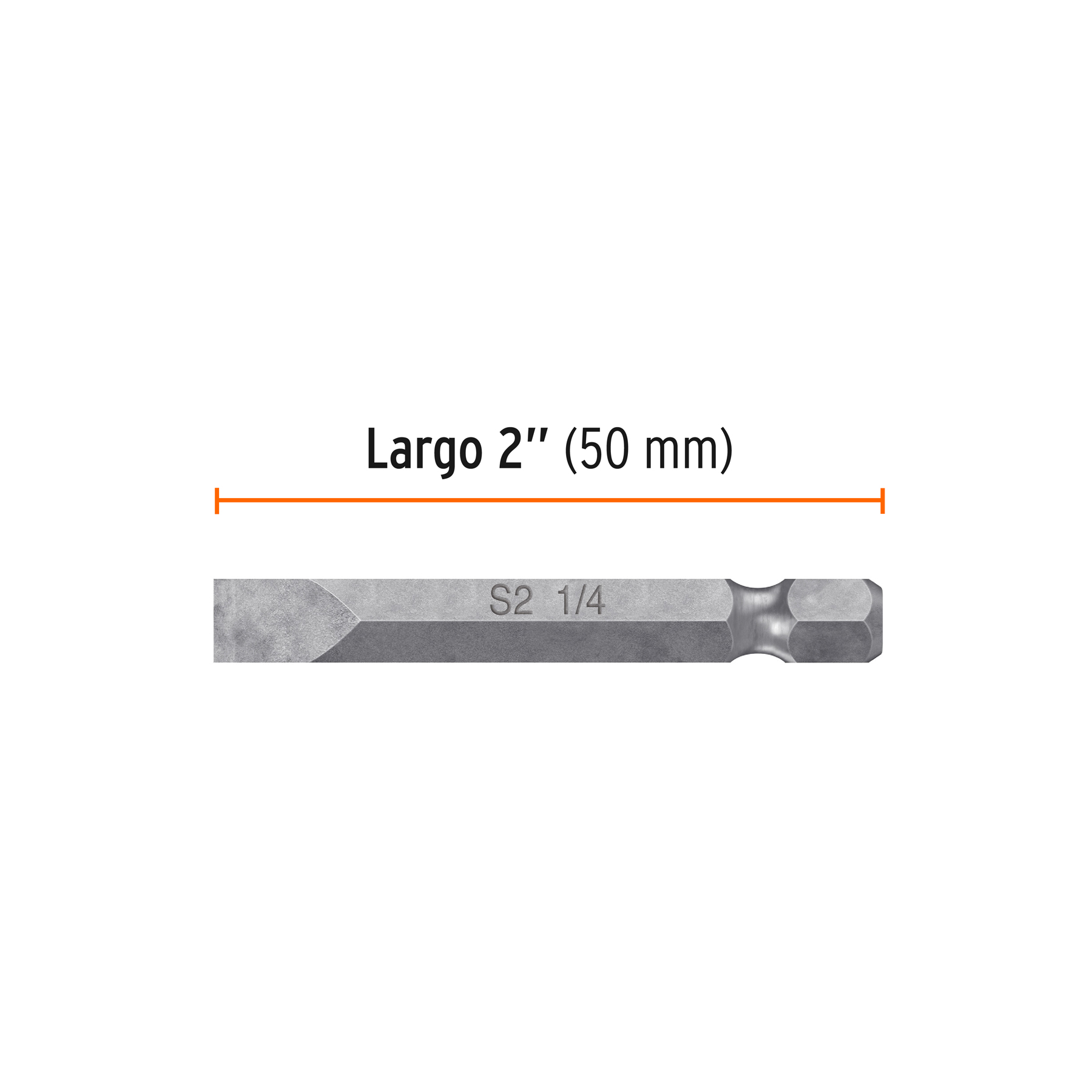 Pack de 5 Puntas planas de 1/4" Largo de 2"