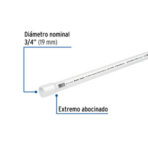 Tubo de PVC hidraulico cedula 40 3/4" tramo 3m