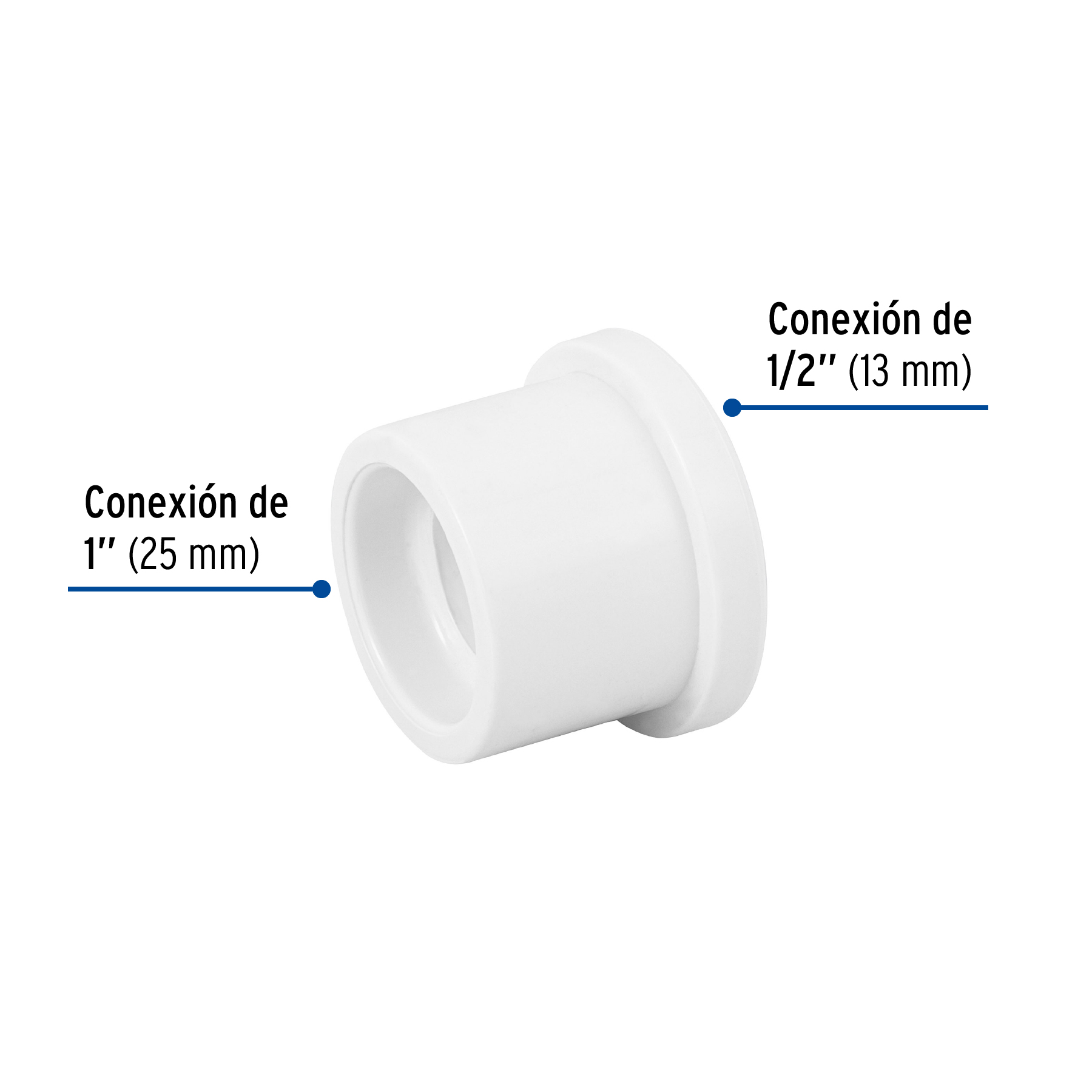 Reduccion bushing de PVC Hidraulico 1" x 1/2"