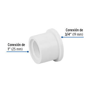 Reduccion bushing de PVC Hidraulico 1" x 3/4"