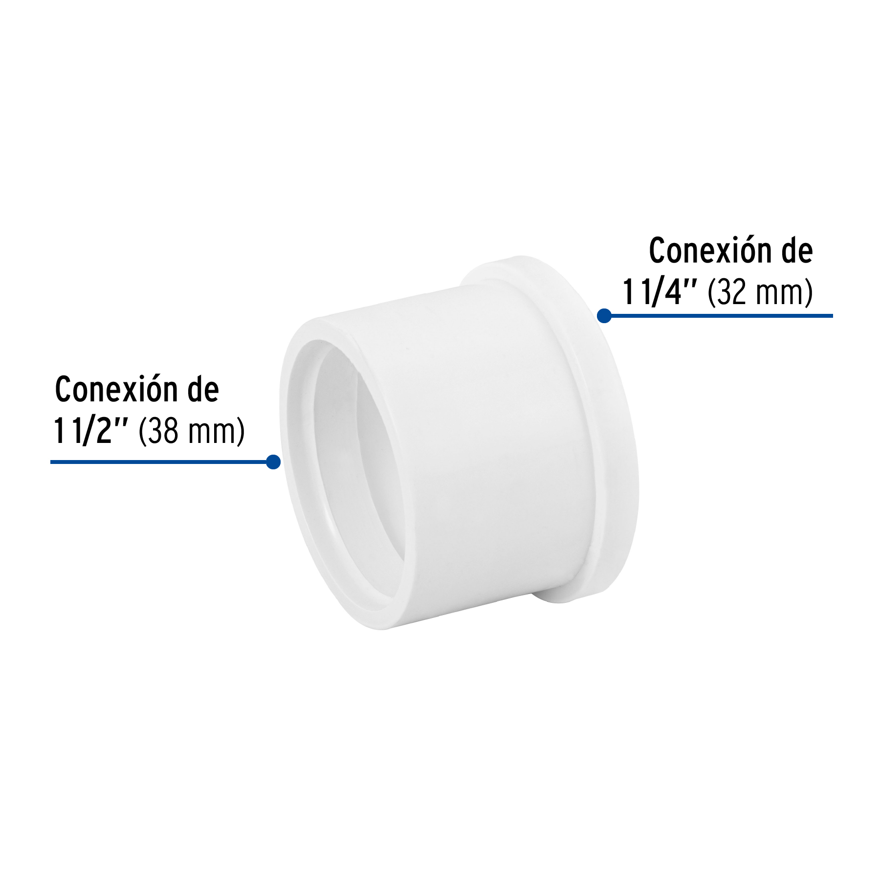 Reduccion bushing de PVC Hidraulico 1-1/2" x 1-1/4"