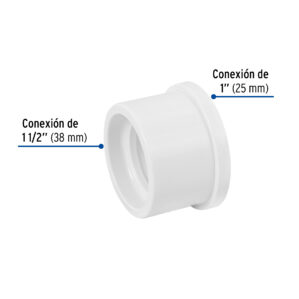 Reduccion bushing de PVC Hidraulico 1-1/2" x 1"