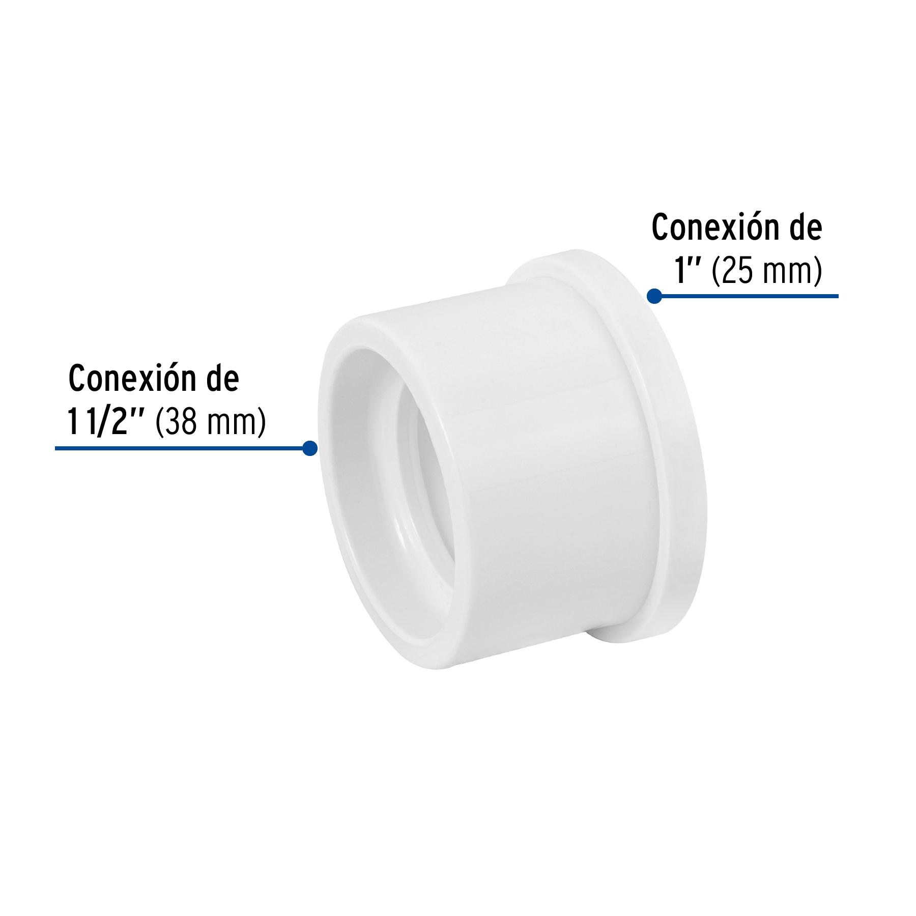 Reduccion bushing de PVC Hidraulico 1-1/2" x 1"