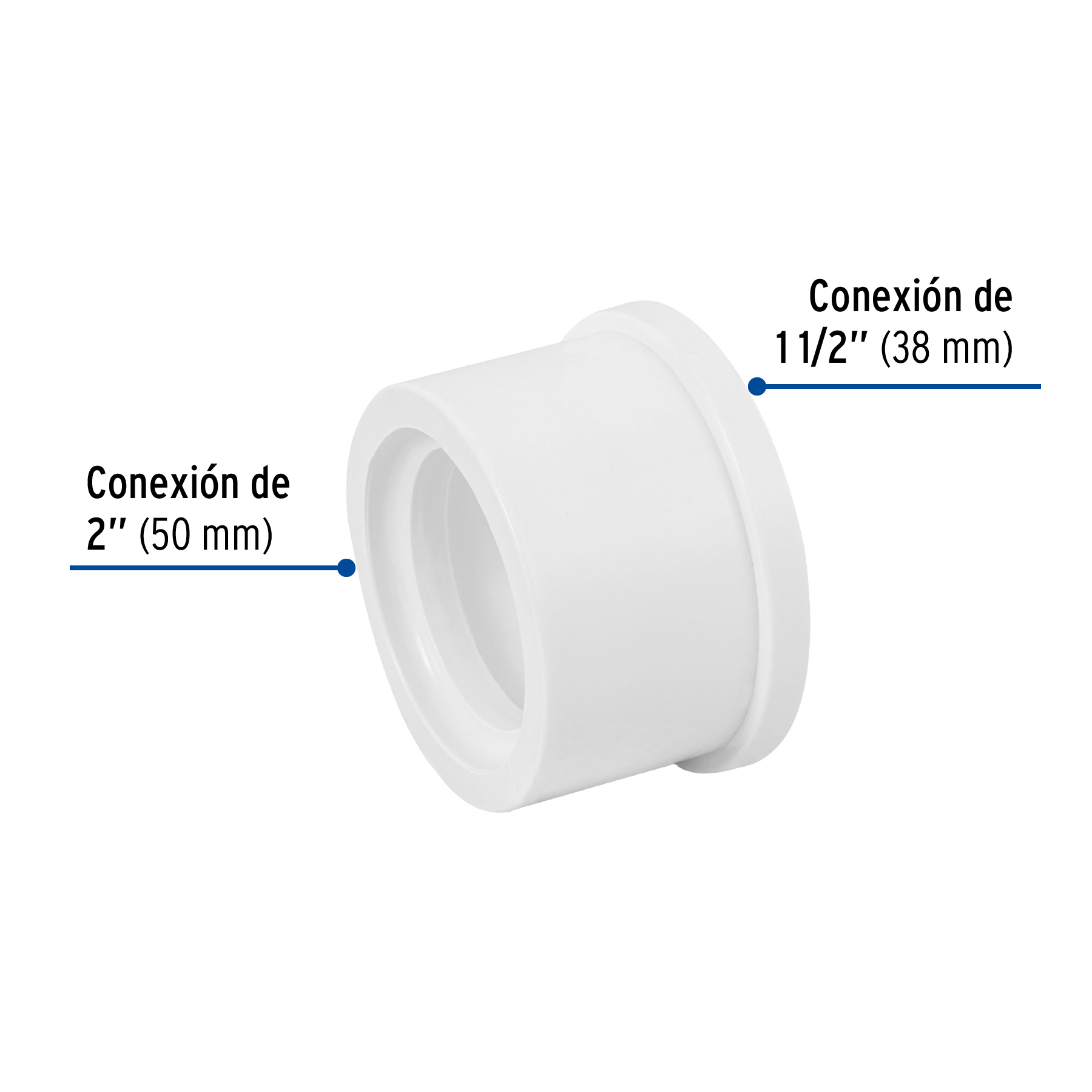 Reduccion bushing de PVC 2 x 1-1/2"