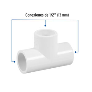 Tee sencilla de PVC Hidraulico 1/2"