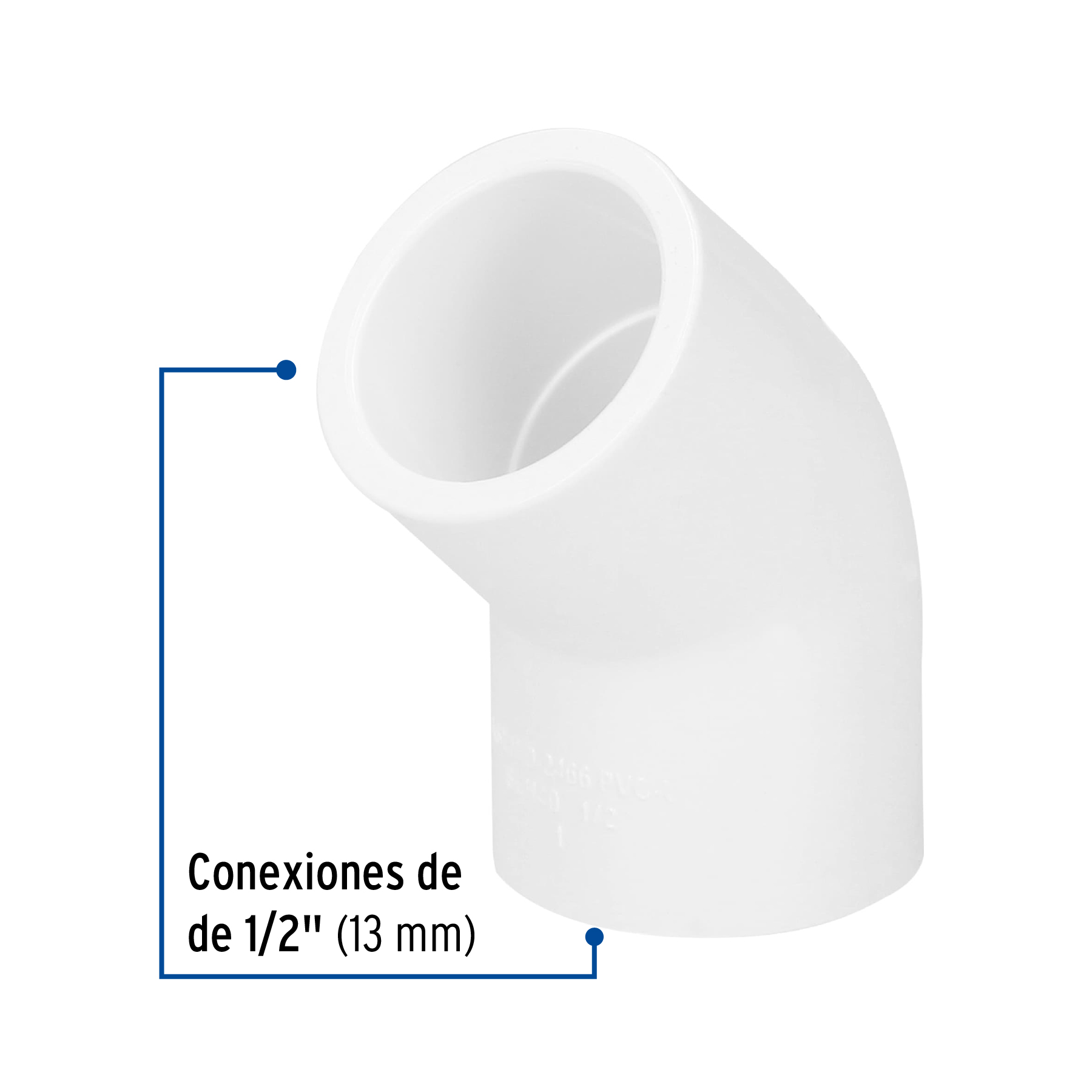 Codo 45° de PVC Hidraulico 1/2"
