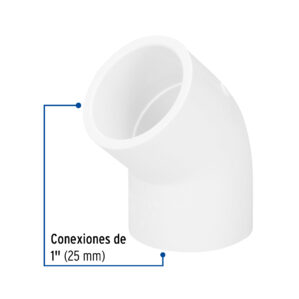Codo 45° de PVC Hidraulico 1"