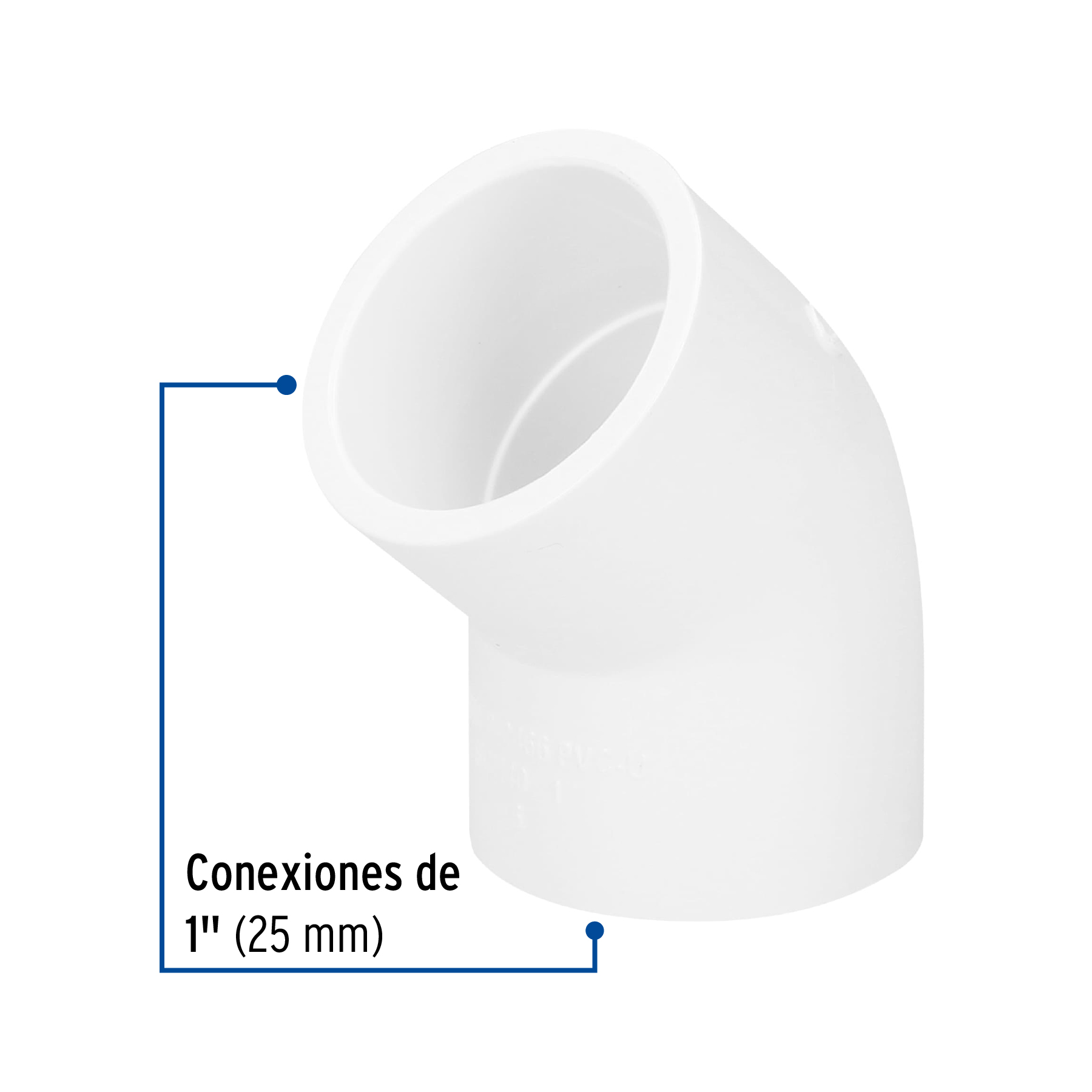 Codo 45° de PVC Hidraulico 1"