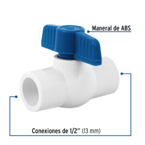 Llave de Paso Valvula de esfera de PVC Hidraulico 1/2"