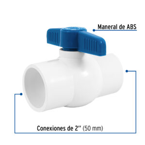 Llave de Paso Valvula de esfera de PVC Hidraulico 2"