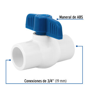 Llave de Paso Valvula de esfera de PVC Hidraulico 3/4"