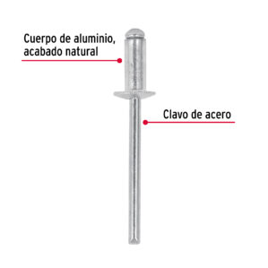 Remaches 5/32" x 1/4" bolsa con 50pzas