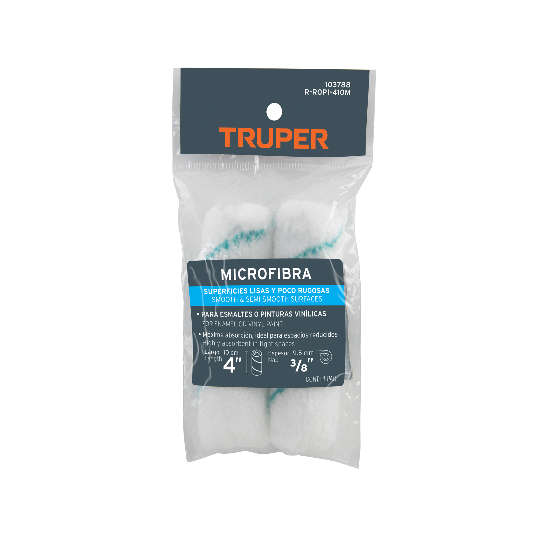 Repuesto para mini rodillo Microfibra de 4 x 3/8"