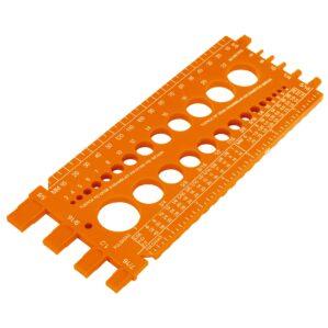 Regleta calibradora de tuercas y tornillos 22 cm