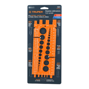 Regleta calibradora de tuercas y tornillos 22 cm