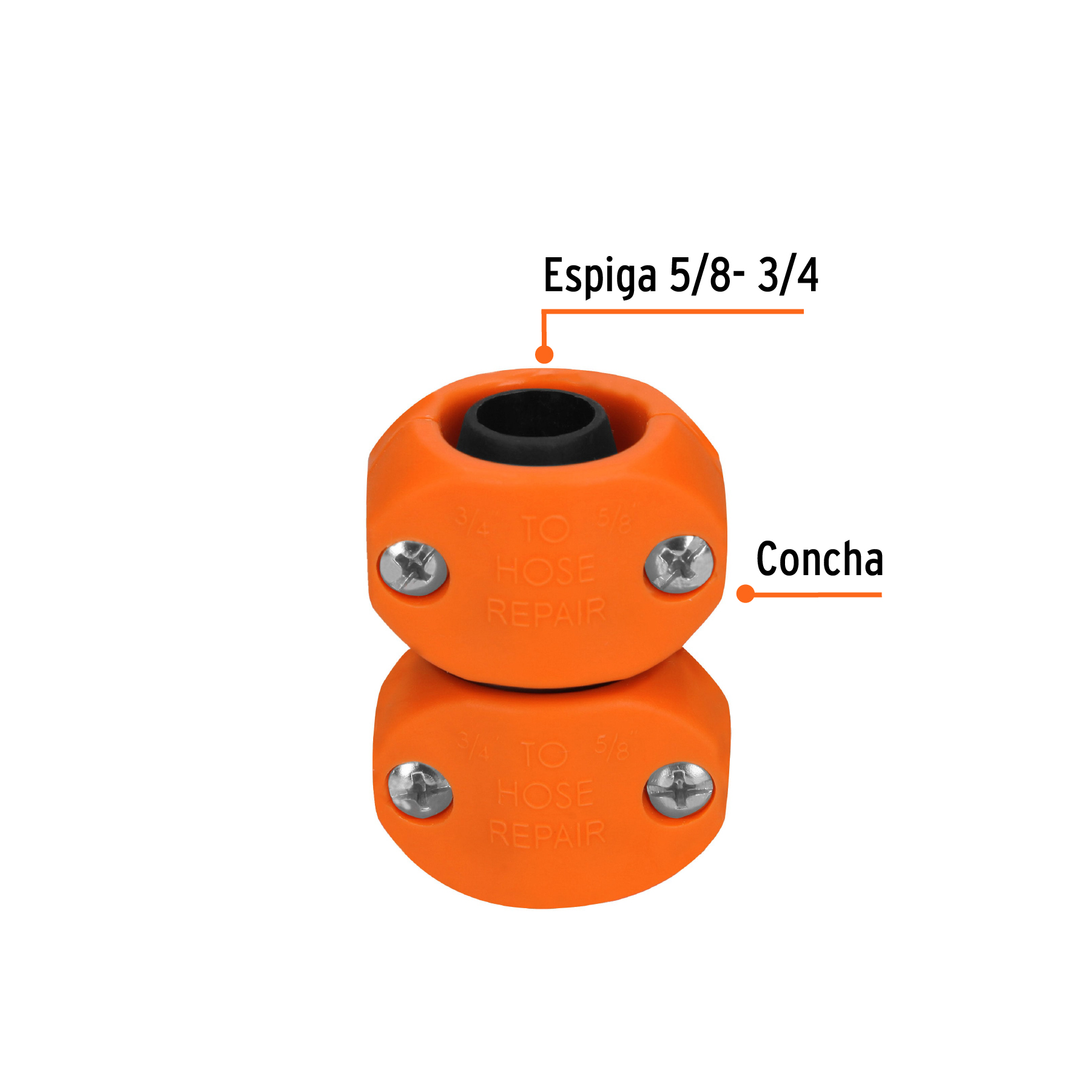 Reparador 5/8"-3/4" de ABS para manguera Truper