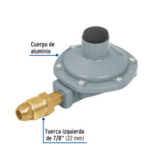 Regulador para tanque de Gas LP de 1 via
