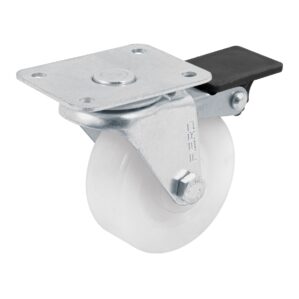 Rodaja de 2-1/2" Placa Giratoria con Freno Carga 35kg