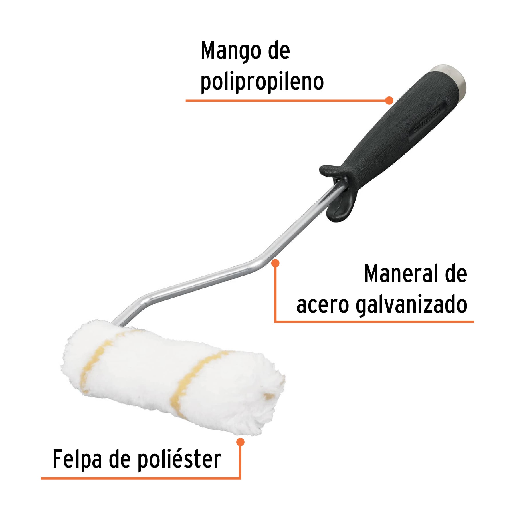 Mini rodillo poliester de 4" para pintar esmaltes y vinilicas