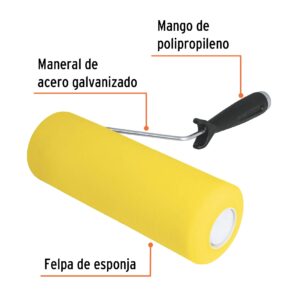 Rodillo Esponja para pintar de felpa 9x3/4" superficie semi rugosa