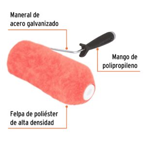 Rodillo para pintar de felpa 9x1-1/4" para superficie extra rugosa