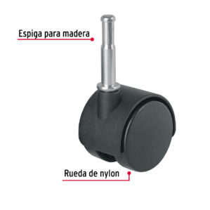 Rodaja tipo yoyo con espiga para Madera 40mm